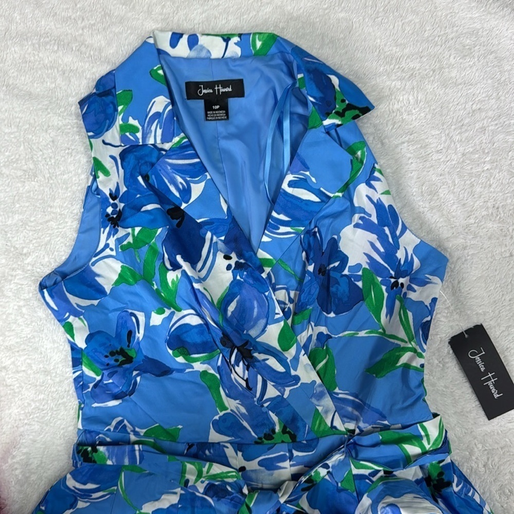 Jessica Howard Blue and White Polo Collar Sundress - Picture 3 of 11